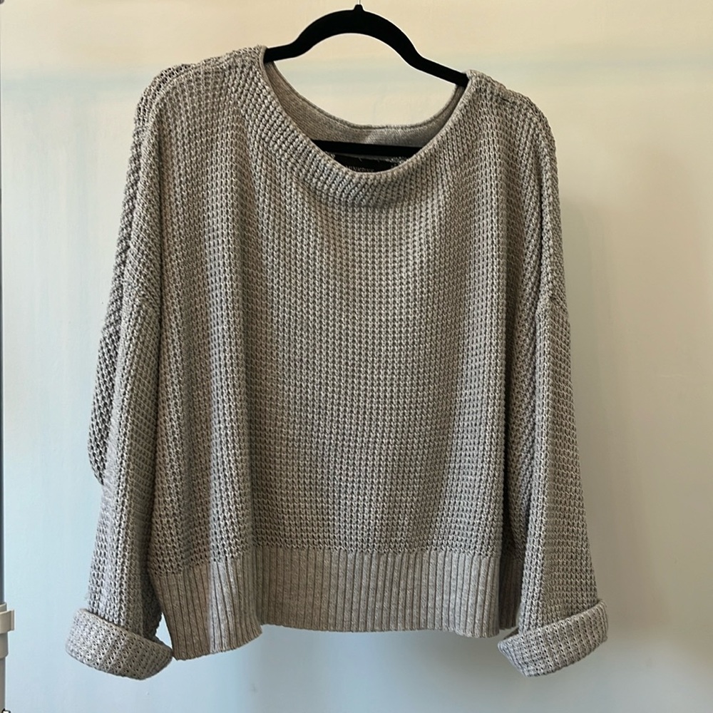 Mink Pink Grey Cropped Sweater